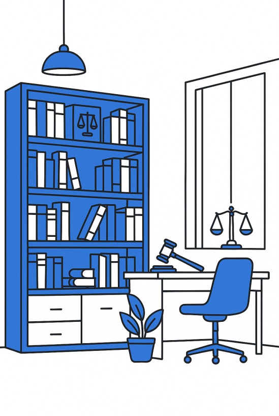 Modern legal library illustration